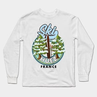 Huez Ski france retro logo. Long Sleeve T-Shirt